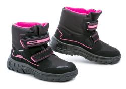 Befado 615Y003 černo růžové dětské zimní boty