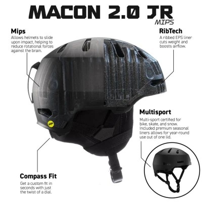 Bern Macon 2.0 Jr. DVRT matte glacier dětská snb helma