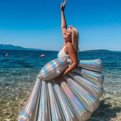 Bestway Nafukovací lehátko 43414 IRIDESCENT SHELL 185 x 114 cm perleťová