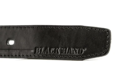 Black Hand 093-98 pánský černý kožený opasek šíře 38 mm
