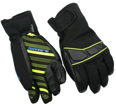 Blizzard Profi ski gloves black/neon yellow/blue