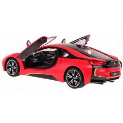 BMW i8 1:14, RASTAR, licence, LED, metalický lak, dálkové otevírání dveří, červené