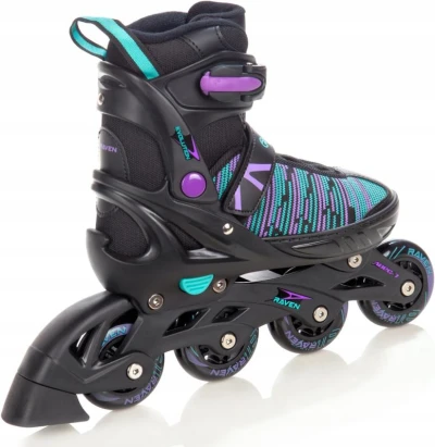 Raven Cande Black/Mint/Violet dětské brusle 2v1