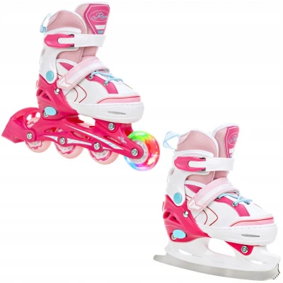 Raven Lia PINK dětské kolečkové brusle 2v1 s LED Raven Lia PINK dětské kolečkové brusle 2v1 s LED