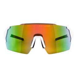 Force ELECTRA bílé cyklistické brýle, červené revo sklo