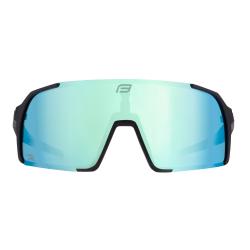 Force GLARE čierne, modré zrkadlové sklo cyklistické okuliare