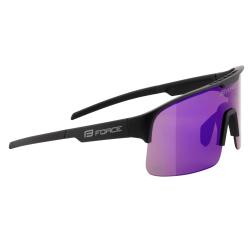 Force SPIRE černé cyklistické brýle, fialové zrc. sklo