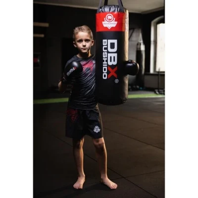 BUSHIDO Boxovací pytel DBX 80cm/30cm 15-20kg pro děti, červený (VÝPRODEJ)