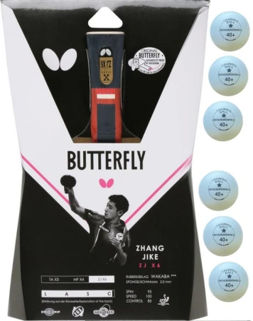 BUTTERFLY - Zhang Jike ZJX6 + míčky 6 ks BUTTERFLY - Zhang Jike ZJX6 + míčky 6 ks