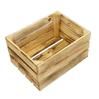 CALTER Dřevěná bedýnka 40x30x21 cm opalovaná