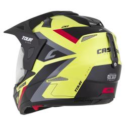 Cassida Enduro přilba Tour 2.0 X-tra fluo žluto-černo-červeno-šedá s černým matným kšiltem