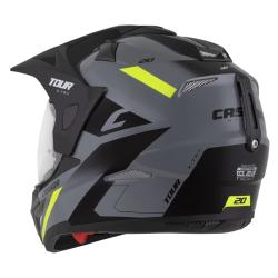 Cassida Enduro přilba Tour 2.0 X-tra šedo-fluo žluto-černá s černým matným kšiltem