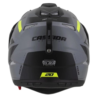 Cassida Enduro přilba Tour 2.0 X-tra šedo-fluo žluto-černá s černým matným kšiltem
