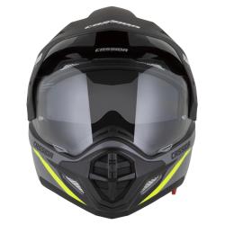 Cassida Enduro přilba Tour 2.0 X-tra šedo-fluo žluto-černá s černým matným kšiltem