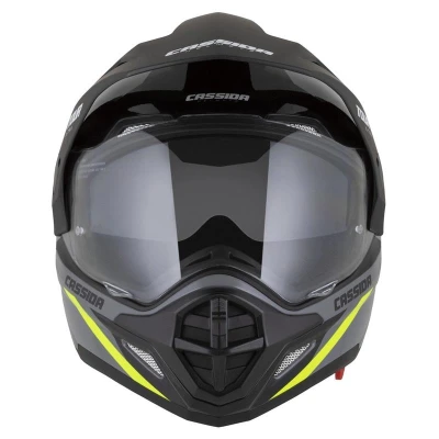 Cassida Enduro přilba Tour 2.0 X-tra šedo-fluo žluto-černá s černým matným kšiltem