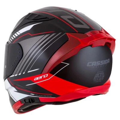 Cassida Integrální helma na motorku Aero Drome černo-červeno-bílo-šedá