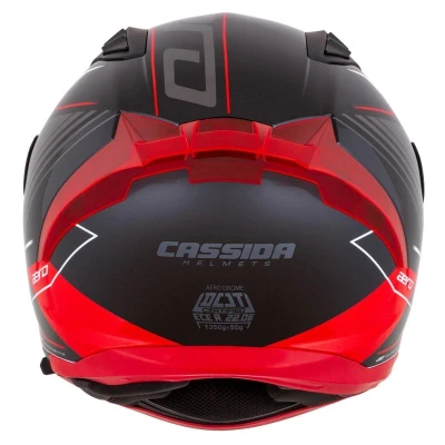 Cassida Integrální helma na motorku Aero Drome černo-červeno-bílo-šedá
