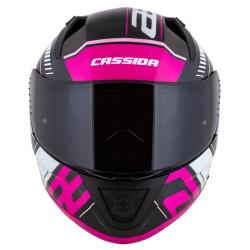 Cassida Integrální helma na motorku Aero Drome černo-růžovo-bílá