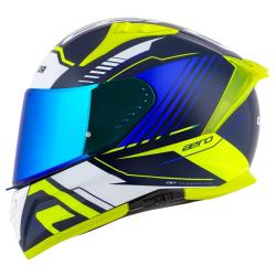 Cassida Integrální helma na motorku Aero Drome modro-fluo žluto-světle modro-bílá