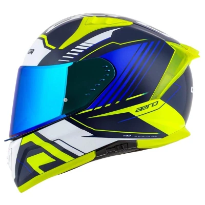 Cassida Integrální helma na motorku Aero Drome modro-fluo žluto-světle modro-bílá