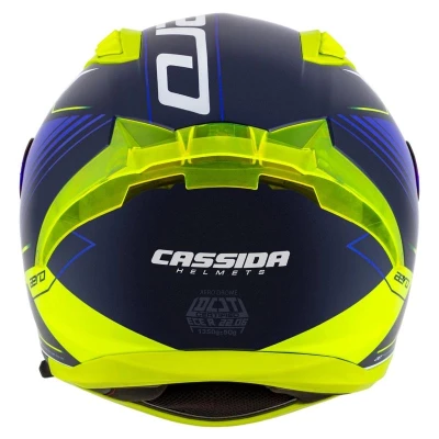 Cassida Integrální helma na motorku Aero Drome modro-fluo žluto-světle modro-bílá