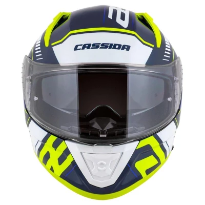 Cassida Integrální helma na motorku Aero Drome modro-fluo žluto-světle modro-bílá