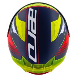 Cassida Integrální helma na motorku Aero Drome perleťově modro-žluto-oranžovo-červeno-bílá