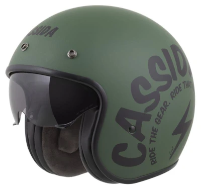 CASSIDA Oxygen 2.0 Gear matná zeleno-černá otevřená helma na motorku