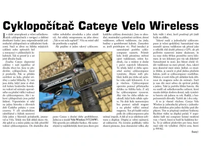 CATEYE Cyklopočítač CAT Velo Wireless (VT230W) (černá-stealth)