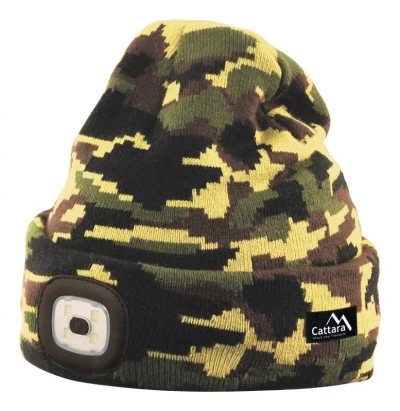 Cattara Čepice ARMY s LED svítilnou USB nabíjení