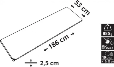 Cattara Karimatka samonafukovací 186x53x2,5cm modrá