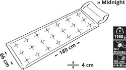 Cattara Karimatka samonafukovací MIDNIGHT 180x66x4cm s polštářem