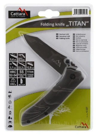 Cattara Nůž zavírací TITAN s pojistkou 22cm (VÝPRODEJ)
