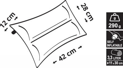 Cattara Polštář samonafukovací TWIN 42x28x12cm modrý