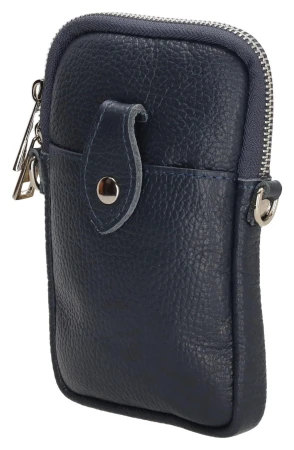 Charm London Elisa L617 tmavě modré kožené pouzdro na telefon