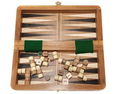Chopra Magnetická DELUXE dáma a backgammon vykládanou šachovnicí 19 cm