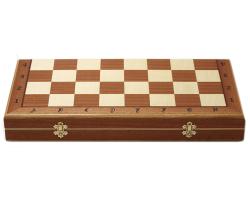 Chopra Šachy Staunton Senator De Luxe ebenové s intarzovanou skládací šachovnicí Old Style