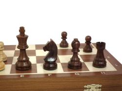 Chopra Šachy Staunton Senator Intarsie de Luxe s hnědými figurami se dvěma dámami