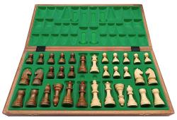 Chopra Šachy Staunton Senator Intarsie de Luxe s hnědými figurami se dvěma dámami