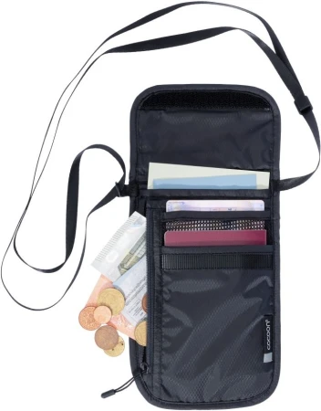 Cocoon Travel Neck Wallet Silk Phantom Black bezpečnostní kapsa na krk