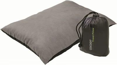 Cocoon Travel Pillow L šedo-černý cestovní polštář z mikrovlákna