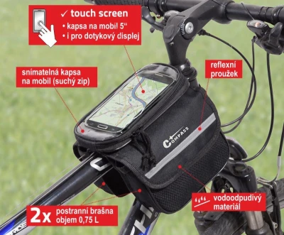 Compass Bike Cyklotaška nad rám oboustranná + PHONE