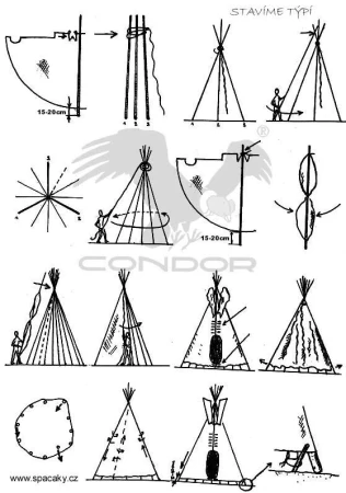 Condor Tee-pee Seton 320 g/m2 samostatný stan POUZE výška 4,9 m (VÝPRODEJ)