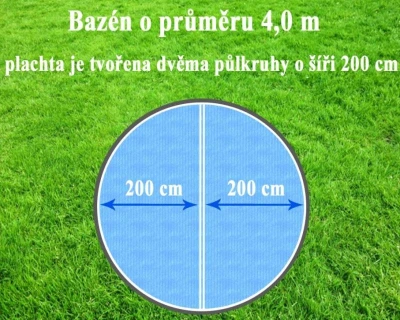 Cornisun kruh 400 cm půlený - solární plachta