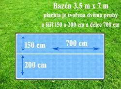 Cornisun obdelník 3,5 x 7 m (2 nesvařené pruhy) - solární plachta