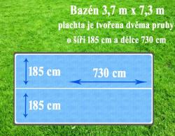 Cornisun obdelník 3,7 x 7,3 m (2 nesvařené pruhy) - solární plachta