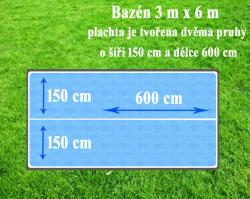 Cornisun obdelník 3 x 6 m (2 nesvařené pruhy) - solární plachta