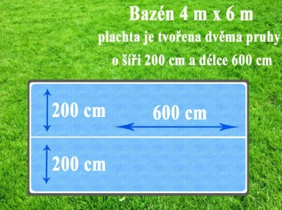 Cornisun obdelník 4 x 6 m (2 nesvařené pruhy) - solární plachta