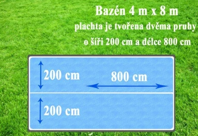 Cornisun obdelník 4 x 8 m (2 nesvařené pruhy) - solární plachta