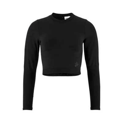 Craft ADV Tone Seamless Cropped LS dámský top - černá (999000)